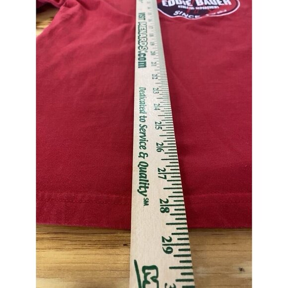 Eddie Bauer Long Sleeve Graphic‎ T-Shirt Mens Red Size Medium Preppy Casual - Picture 6 of 15